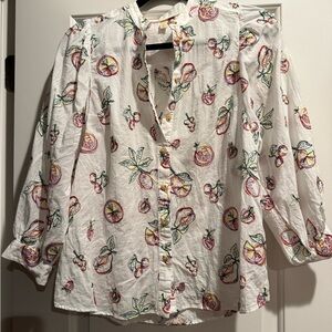Pilcro Floral Button Down Blouse